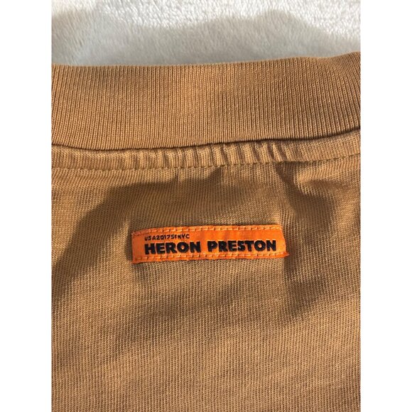 Heron Preston Brown Cotton Short Sleeve T-Shirt With Russian Script For Men - Picture 3 of 5